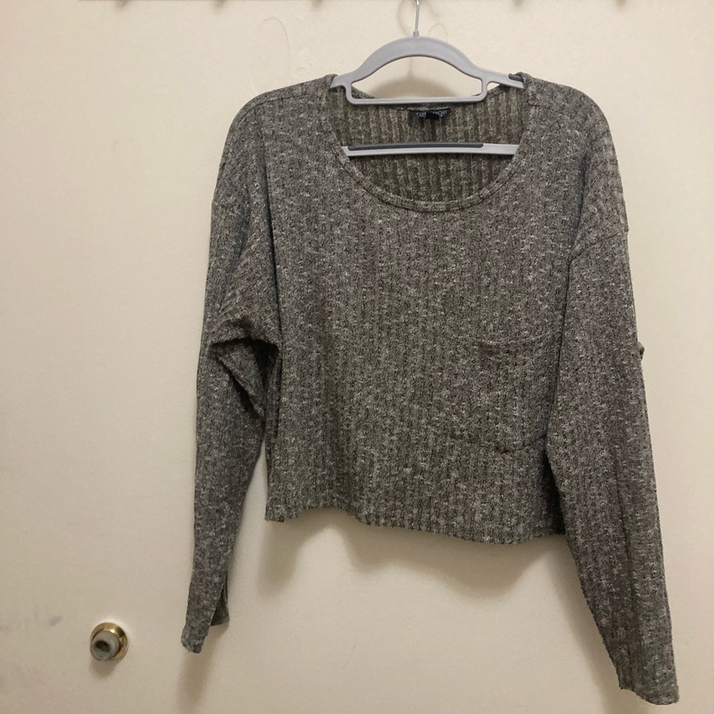 grey cropped sweater